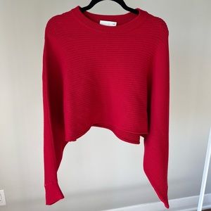 Aritzia Wilfred free red crop merino wool sweater size 3/medium